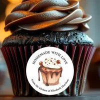 Homemade Chocolate Cupcake with Creamy Frosting  Classic Round Sticker