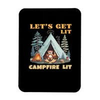 Let's Get Lit. Campfire Lit. Camping Quotes Classi Magnet