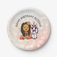 Personalized Happy Birthday Unicorn and Fairy Paper Plates