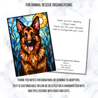 Stained Glass Style Animal Rescue Organization Thank You Card