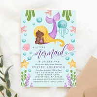 African Mermaid Ocean Baby Shower Invitation