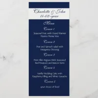 navy wedding menu