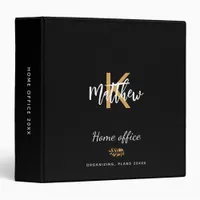 Black gold home office school 3 ring binder