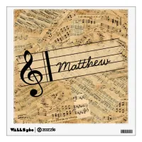 Pieces of Vintage Music ID389 Wall Decal