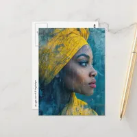 Beautiful Woman Wearing Yellow Postcard