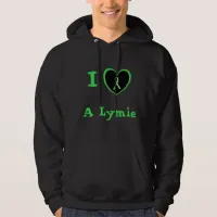 I Love a Lymie, Heart with Lyme Awareness Ribbon Hoodie