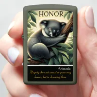 Honor Thrives Amid Serene Koala Rest Zippo Lighter