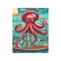 Octopus Bartender Metal Wall Art