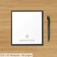 Elegant Notepad with Gold Compass Logo