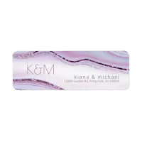 Abstract Glitter Strata Wedding Lilac/Wht ID903  Label