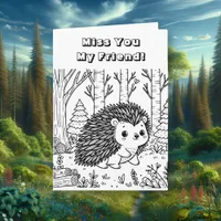 Miss You My Friend | Coloring Page Card