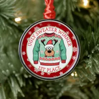First Place Ugly Sweater Winner Christmas Metal Ornament