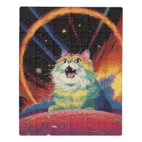 A Fluffy White Cat in Space Jigsaw Puzzle