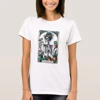 Funny Skeleton The Plant Lady Tarot T-Shirt