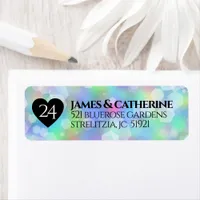 Elegant 24th Opal Wedding Anniversary Celebration Label