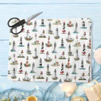 Smaller Nautical Christmas Lighthouses White Tissue Paper