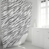 Gray and White Zebra Stripes Pattern Shower Curtain