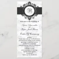 silver monogram Wedding program