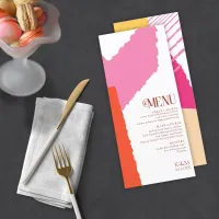 Color Block Wedding Menu Summer ID740