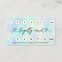 *~* Opal Rainbow Heart QR LOGO Rewards Thank you  Loyalty Card