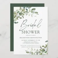 Chic Elegant Eucalyptus Greenery Bridal Shower  Invitation
