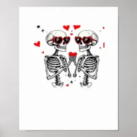 Skeleton Heart Hands Trending Modern Aesthetic Poster