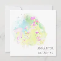 ~* Flower Bird AR12 PHOTO RSVP + QR Wedding Invitation