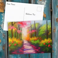 A Pretty Fall Hiking Trail Postcard