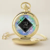 Elegant 34th Opal Wedding Anniversary Celebration Pocket Watch
