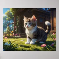 *~* TABBY GARDEN Kitty Cat 5:4 Feline Kitten Poster