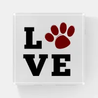 Love Paw Print Animal Lover Dog Lover Paperweight