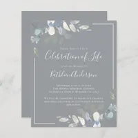 Budget Eucalyptus Celebration of Life Invitation