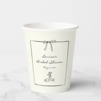 Timeless Chic Coquette Bow Bridal Shower Brunch  Paper Cups