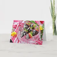 Chocolate Covered Strawberries Happy Birthday Card