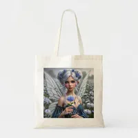 Beautiful September Fairy in Asters Tote Bag