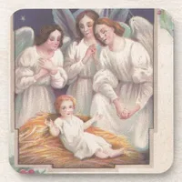 Vintage Christmas Angels Beverage Coaster