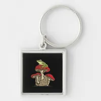Frog Mushroom Cottagecore Classic Retro Appeal Keychain
