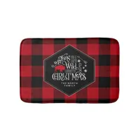 Wild Wonderful Christmas Red Buffalo Plaid ID604 Bath Mat