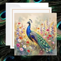 Pretty Peacock in Floral Meadow Card