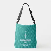 Turquoise Crosses Pattern Bible Verse Christian Crossbody Bag