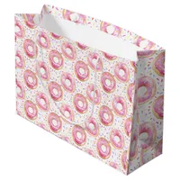 Pink Donut Watercolor Birthday Party Bag