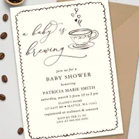 Baby is Brewing Coffee Gender Neutral Baby Shower Invitation
