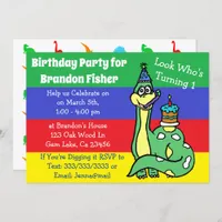 Cute Dinosaur Birthday Invitations