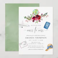 Autumn Traveling From Miss To Mrs Bridal Shower Invitation