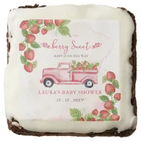 Strawberry Pink Red Berry Sweet Baby Shower Brownie