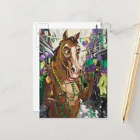 Happy Mardi Gras Horse Postcard