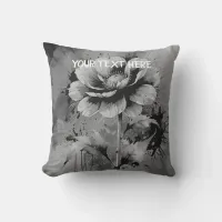 Blue flower watercolour pattern throw pillow