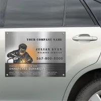 Professional Shiny Black Welding Metal Fabricator  Car Magnet