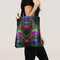 Psychedelic Fractal Love Tote Bag