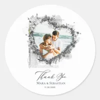 *~* THANK YOU Heart ephemera AR18 Elegant Wedding Classic Round Sticker